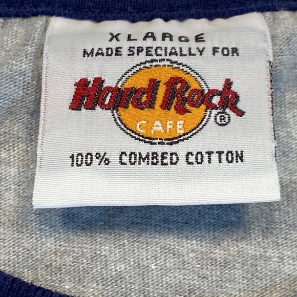 HardRock Cafe Paris Gray & Navy Blue Raglan Shirt. X-Large. - Picture 4 of 6